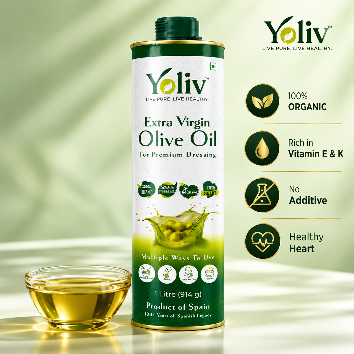 Yoliv Olive Oil "The Duo Pack" Extra Virgin & Extra Light