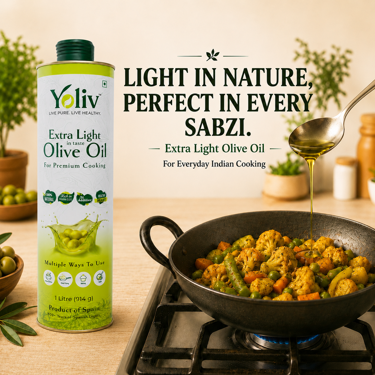 Yoliv Extra Light Olive Oil 1 Litre